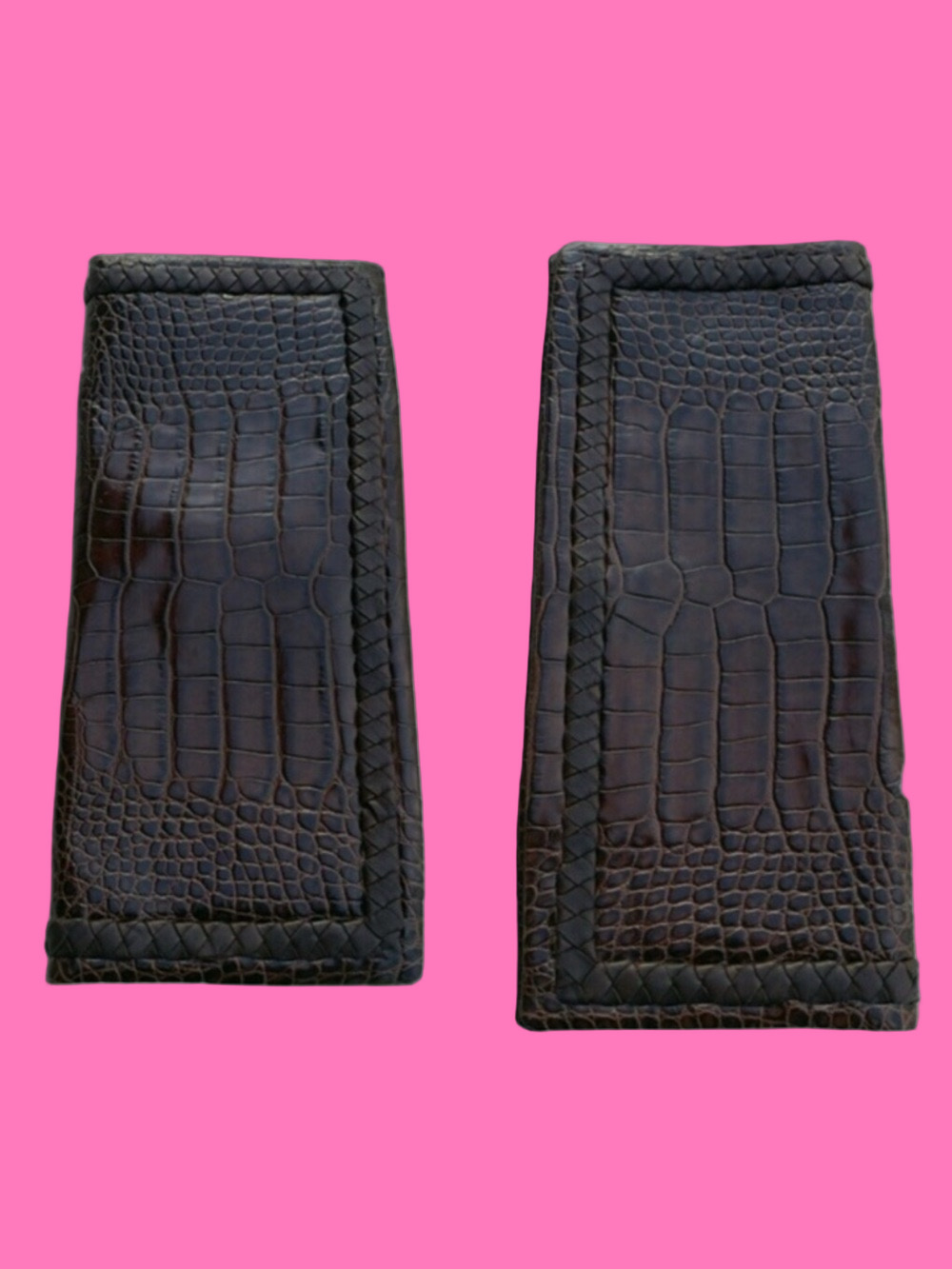Elie Tahari X-Large Croc Embossed Leather Clutch